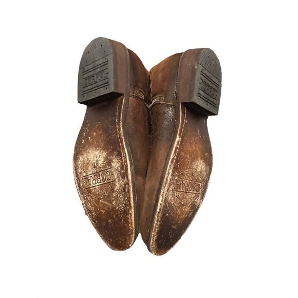 Corral Western Boots Mens Lamb Embroidery Zip Leather Chocolate C3886 Sz 7d - Picture 3 of 8